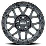 WELD Cinch Beadlock 17x10 -24 5x127mm 87.1mm Gloss Black Milled