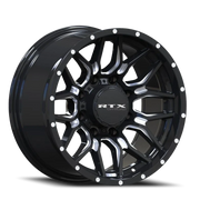 RTX Offroad Claw 18x9 +18 6x135mm 106.1mm Gloss Black Milled Rivets