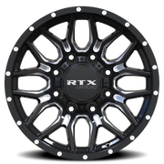RTX Offroad Claw 18x9 +18 6x135mm 106.1mm Gloss Black Milled Rivets