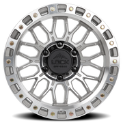 Lock Offroad Combat 17x9 +1 6x139.7mm 106.2mm Machined Silver Clear Coat