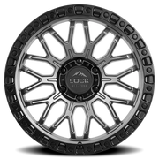 Lock Offroad Combat 20x10 +18 8x165.1mm 125.2mm Matte Grey Matte Black Ring