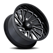 Moto Metal Combat 24x12 -44 6x139.7mm 106.1mm Gloss Black Milled