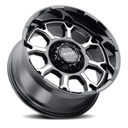 Ultra Commander 124 18x9 +1 6x139.7mm 106.1mm Gloss Black Diamond Cut Accents-Clear Coat