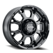 Ultra Commander 124 20x9 +18 8x165.1mm 125.2mm Gloss Black Milled Accents-Clear Coat