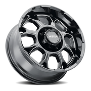 Ultra Commander 124 20x10 -19 8x165.1mm 125.2mm Gloss Black Milled Accents-Clear Coat