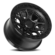 Lock Offroad Commando 17x9 +0 6x139.7mm 106.2mm Matte Black Gloss Black Ring