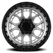 Lock Offroad Commando 17x9 +0 6x139.7mm 106.2mm Matte Grey Matte Black Ring