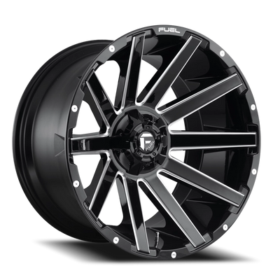 Fuel Contra 20x9 +1 8x180mm 124.3mm Gloss Black Milled