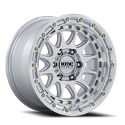 KMC Crux 17x8.5 +0 6x139.7mm 106.1mm Gloss Silver Machined Face
