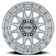 KMC Crux 17x8.5 +0 6x135mm 87.1mm Gloss Silver Machined Face