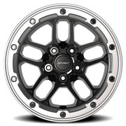 Defiant DF01 17x8 +12 5x127mm 71.5mm Gloss Black Milled Ring
