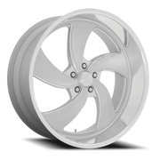 US Mags Desperado 5 24x9 +1 5x120.65mm 72.7mm Brushed Silver Milled-Diamond Cut Lip