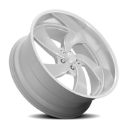 US Mags Desperado 5 24x9 +1 5x120.65mm 72.7mm Brushed Silver Milled-Diamond Cut Lip
