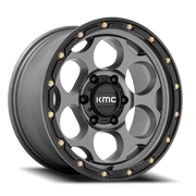KMC Dirty Harry 17x8.5 +0 8x165.1mm 125.1mm Satin Gray Black Lip