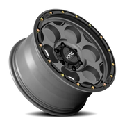 KMC Dirty Harry 17x9 -12 6x139.7mm 106.1mm Satin Gray Black Lip