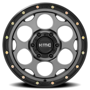KMC Dirty Harry 17x9 -12 6x139.7mm 106.1mm Satin Gray Black Lip