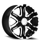 Gear Off Road Doublepump 17x9 +10 6x139.7mm 107.95mm Mirror Machined Face Gloss Black Accents