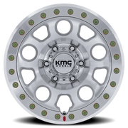 KMC E25 Beadlock 17x9 -38 5x127mm 71.5mm Machined Silver