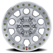 KMC E25 Beadlock 17x9 +1 6x139.7mm 108mm Machined Silver