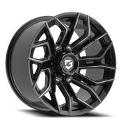 Gear Off Road Flair 20x9 +0 8x165.1mm 125.2mm Gloss Black Milled
