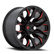 Fuel Flame 6 22x12 -44 6x139.7mm 106.1mm Gloss Black Milled Candy Red