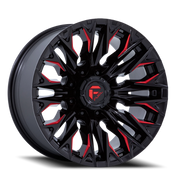 Fuel Flame 8 20x9 +1 8x180mm 124.2mm Gloss Black Milled Candy Red