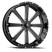 MSA Flash 22x7 +0 4x137mm 112mm Gloss Black Milled