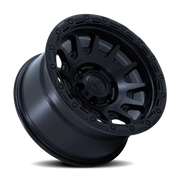 Fuel Fortress 17x8.5 +25 6x139.7mm 106.1mm Matte Black Gloss Black Lip