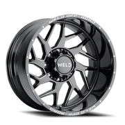 WELD Fulcrum 22x12 -44 6x135mm 106.1mm Gloss Black Milled