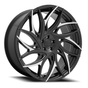 DUB G.O.A.T. 22x9 +35 5x120mm 72.56mm Gloss Black Machined Spokes