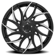 DUB G.O.A.T. 20x9 +35 5x114.3mm 72.7mm Gloss Black Machined Spokes