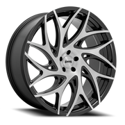 DUB G.O.A.T. 24x10 +25 6x139.7mm 106.1mm Gloss Black Brushed Face-Dark Tint Spokes