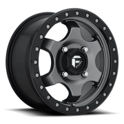 Fuel Gatling UTV 15x7 +55 4x137mm 110.1mm Matte Gunmetal Black Bead Ring