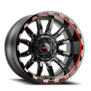 WELD Gauntlet 20x10 -18 6x135mm 106.1mm Gloss Black Milled Red