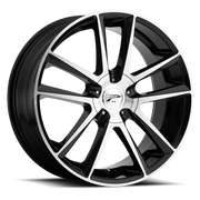 Platinum Gemini 20x8.5 +40 5x114.3mm 74.1mm Gloss Black Diamond Cut Face-Clear Coat
