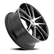 Platinum Gemini 20x8.5 +40 5x114.3mm 74.1mm Gloss Black Diamond Cut Face-Clear Coat