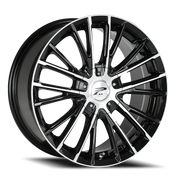 Platinum Genesis 18x8 +40 5x114.3mm 72.62mm Gloss Black Diamond Cut Accents-Clear Coat