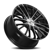 Platinum Genesis 17x7.5 +35 5x115mm 72.62mm Gloss Black Diamond Cut Accents-Clear Coat