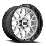 XD Series Grenade 2 20x10 -18 5x127mm 71.5mm Brushed Silver Milled-Gloss Black Lip
