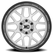XD Series Grenade 2 24x12 -44 8x165.1mm 125.1mm Brushed Silver Milled-Gloss Black Lip