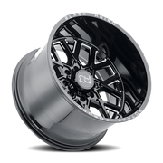 Black Rhino Grimlock 20x11.5 -44 5x127mm 71.6mm Gloss Black Milled Spokes