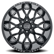 Black Rhino Grimlock 20x11.5 -44 5x127mm 71.6mm Gloss Black Milled Spokes
