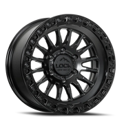 Lock Offroad Grit 17x9 -12 6x139.7mm 106.2mm Matte Black Gloss Black Ring