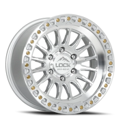 Lock Offroad Grit 17x9 -12 6x139.7mm 106.2mm Machined Silver Clear Coat