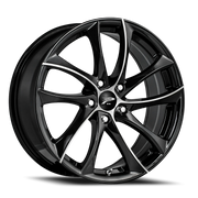 Platinum Gyro 17x7.5 +35 5x110mm 72.62mm Gloss Black Diamond Cut Accents-Clear Coat