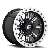 Fuel Hardline UTV 15x10 +25 4x136mm 110.2mm Gloss Black Milled-Beadlock