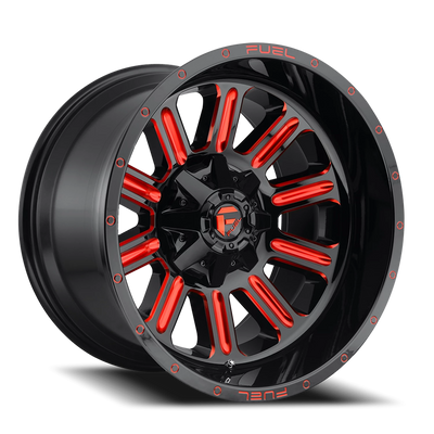 Fuel Hardline 18x9 -12 5x114.3mm 78.1mm Gloss Black Candy Red