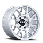 KMC Hatchet 17x8.5 +25 5x127mm 71.5mm Gloss Silver Machined Face