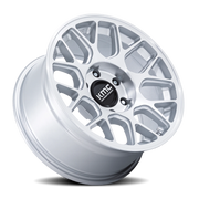 KMC Hatchet 17x8.5 -10 6x139.7mm 106.1mm Gloss Silver Machined Face