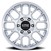 KMC Hatchet 17x8.5 +25 6x139.7mm 106.1mm Gloss Silver Machined Face